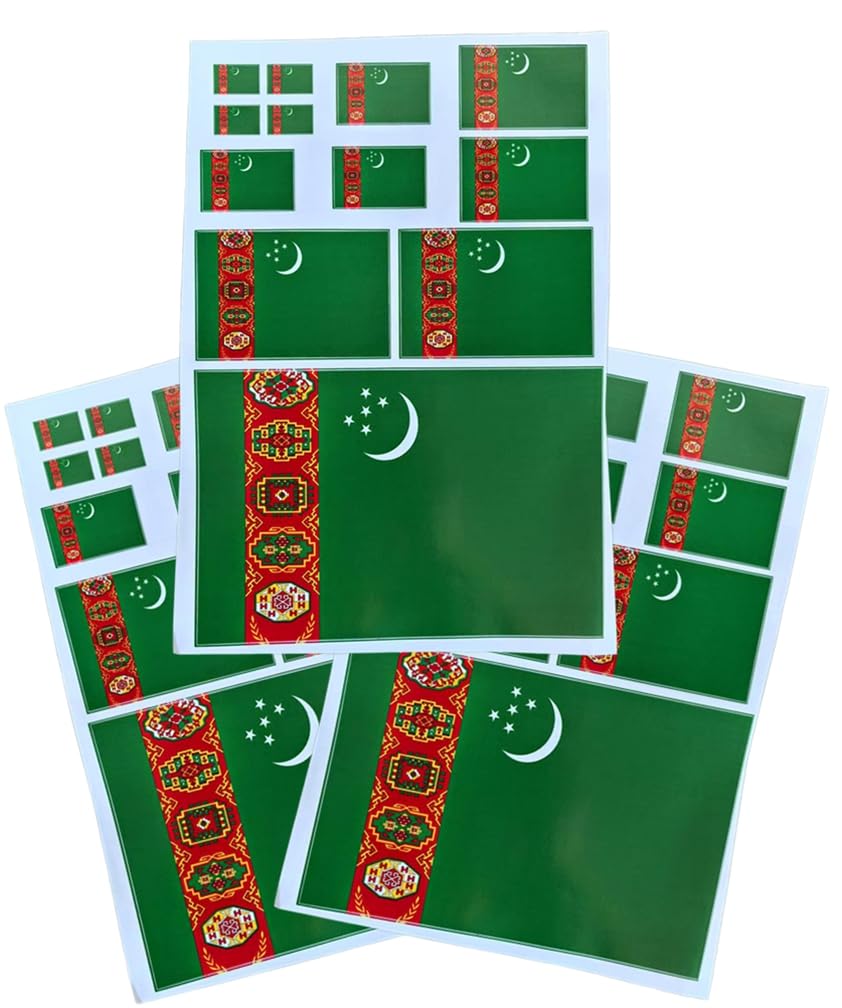EUIOSFDC Decal in Multiple Sizes Turkmenistan Flag