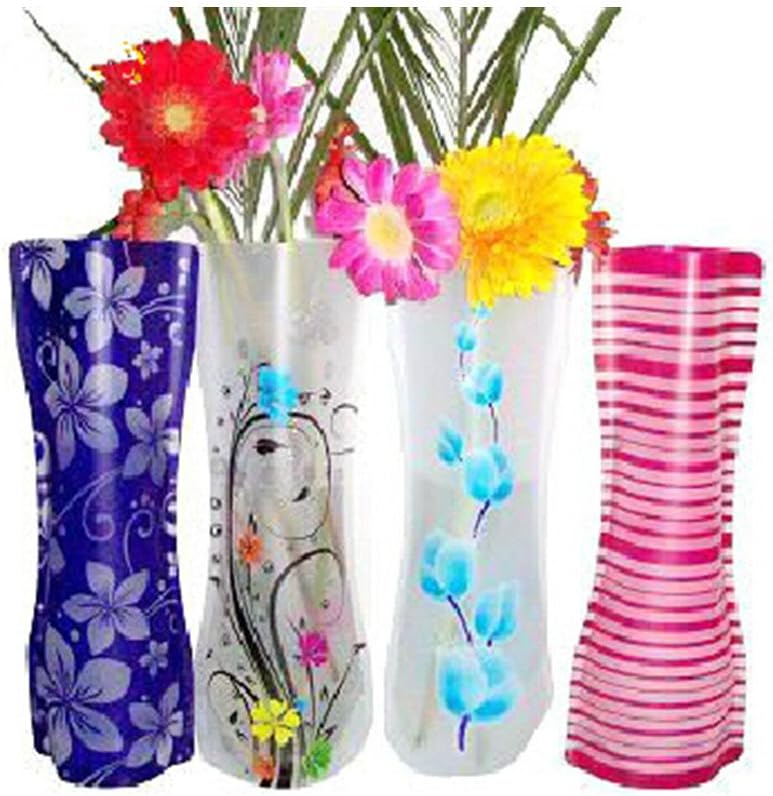 DASHUHUWAI Flower Decor Plastic Vase Plastic Foldable