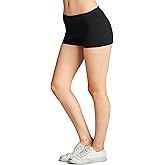 Emmalise Women's Active Yoga Shorts Low Rise Fold Over Workout Dance Pant