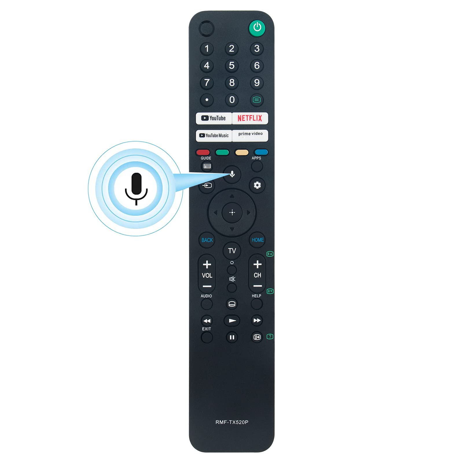 VINABTY RMF-TX520P Replacement Voice Remote Control fit for Sony 4K Smart TV KD-43X80J KD-43X85J KD50X80J KD50X85J XR50X90J KD55X80J KD55X85J KD55X90J XR55X90J KD65X80J KD65X85J XR65X90J XR65X95J