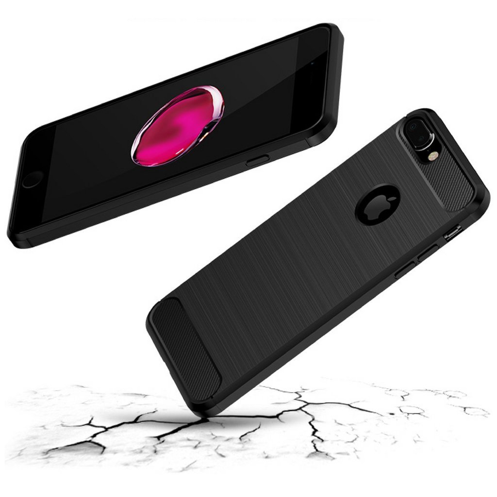 iPhone 7 Plus Case - Shock Proof - TPU Anti-Scratch Protective Case - Elegant Look - Flexible - Soft Touch - Black - Best For Apple iPhone 7 Plus 5.5 Inch (2016)