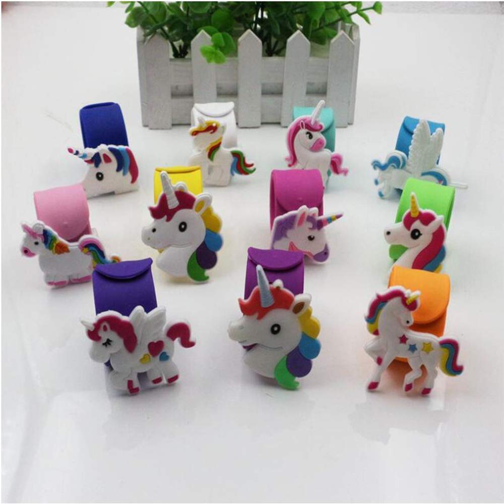 Bracelets Aukcherie pour enfants, 8pcs Bracelets Licorne Slap for Kids Slap Bracelets Giftbox pour les invités à la fête d\'anniversaire, idéal pour les soirées à thème Licorne