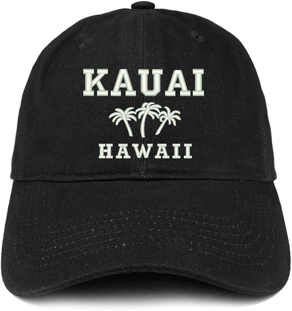 Trendy Apparel Shop Kauai Hawaii Embroidered Brushed Cotton Cap Black at Amazon Men’s Clothing