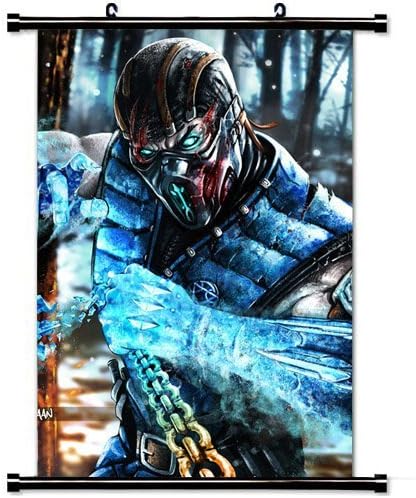 MiniGao Wall Scroll Poster with Sub Zero Mortal Kombat X Art Mortal Kombat Home Decor Wall Posters Fabric Painting 32 X 48 Inch