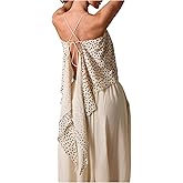WDIRARA Women's Polka Dots Camisole Tops Sleeveless Ruffle Tie Backless Cami Tops