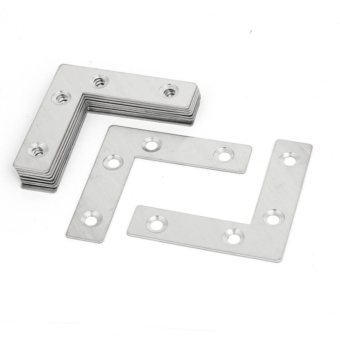 Sourcingmap 60mmx60mmx1mm Metal L Shaped Flat Fixing Mending Repair Plates Brackets 10pcs