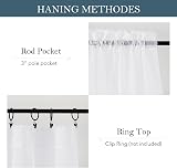 PONY DANCE White Net Curtains 84 Drop Slot Top Set of 2 60 Wide Voile Panels view 2