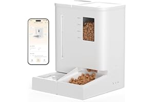DUDUPET All in One Automatic Cat Feeder WiFi and Water Dispenser, 4L Cat Water Dispenser + 5L Timed Pet Food Feeders with App Control 2.4Ghz WiFi- Auto Dog Feeder with 4 Freshness Preservation