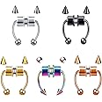 5Pcs Magnetic Stainless Steel Nose Ring, Horseshoe Non Piercing Jewelry Fake Nose Ring Magnetic Septum Nose Rings Clip On Nos