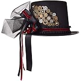 COSDREAMER Unisex Gothic Steampunk Top Hats with Goggle Halloween Hat