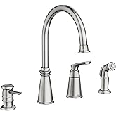 Moen 87044SRS One-Handle High Arc Kitchen Faucet, Spot Resist Stainless