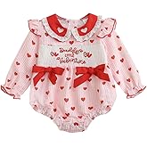 Sprifallbaby Baby Girl Easter Romper Bunny Carrot Bow Bubble Bodysuit Doll Collar Long Sleeve Smocked Tops for Spring