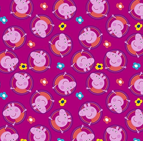 Springs Creative Products Group Peppa Pig Badges Fabric by The Yard, Pink