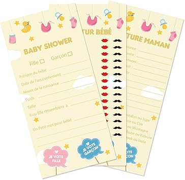 30 Cartes De Jeu Autour De Bebe Et De La Future Maman Pour Baby Shower Jeu Mixte Amazon Fr Jeux Et Jouets