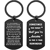 ENGZHI Motivational Keychain for Men, Inspirational Gift for Him, Get Well Soon Encouragement Daily Affirmation Present