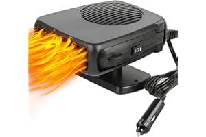 SHOWVIGOR 12V/150W Car Heater,Handle Portable Fast Heating Car Heater for Vehicle with Heating/Ambient Wind Fan, Plug into Cigarette Lighter 360 Degree Rotation Defroster Defogger for Car Windshield