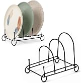 Artliving 3-Tier Plate Holder Display Stands - Metal Scrollwork Dish Rack - Cabinet Organizer - Set of 2