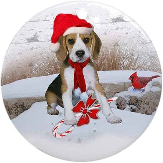 Amazon Com Fangzhuruiw Unique Ceramic Pendant Beagle Christmas