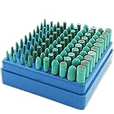 Luo ke 100 Pcs Rubber Polishing Kits,1/8'' Shank Silicone Rubber Polishing Bits Buffing Tips for Dremel Rotary Tools