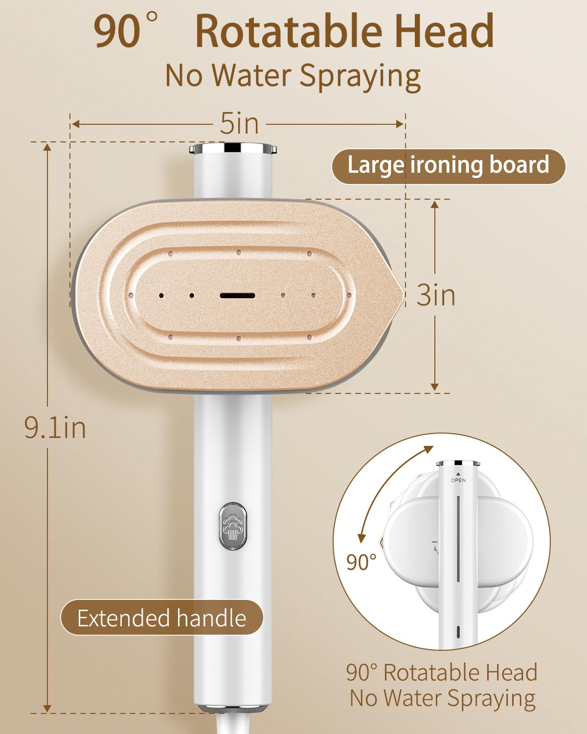 HULMAY Portable Steamer For Clothes Travel Mini Steamer and Iron Fast 10s Heat-Up, Horizontal and Vertical 1200W Effortless Wrinkle Removal, Garment Steamer and Iron for Travel Office Home(110-120V)