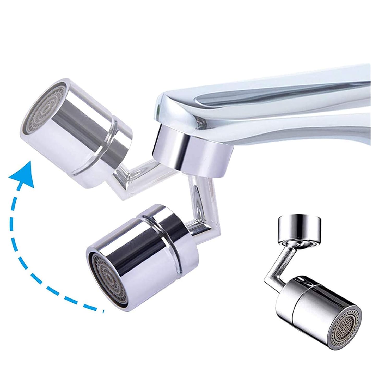 Universal Splash Filter Faucet, 720°Rotatable Faucet Sprayer Head with