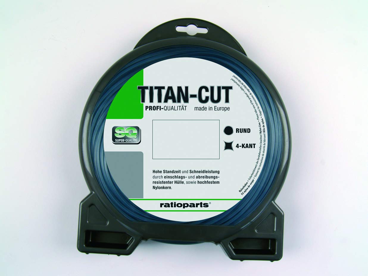 Ratioparts Nylon Thread 3.0 mm Titanium Cut 44m Trimmer Line 4-Point Line Grey