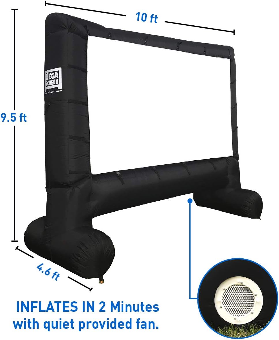 EasyGo Products 14' Inflatable Mega Movie Screen - Canvas Projection Screen for Outdoor Parties - Movie Cinema is Guaranteed to Thrill and Excite. Includes Inflation fan, Tie-Downs and Storage bag : Office Products
