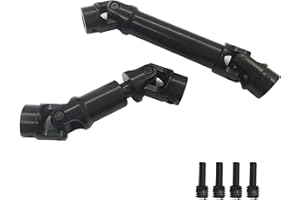 HOPLEX Stainless Steel Drive Shaft with Black Coating Front Rear Center Driveshafts for 1/18th TRX4M Defender Bronco RC Crawler Car Upgrades 2PCS(Black)