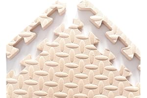 K ERATISNIK 9 Tiles Interlocking Foam Mats 1in Thickness Foam Floor Mats for Home Gym, Fitness, Exercise Surface Protection EVA Foam Floor Padding with Border for Workout Equipment