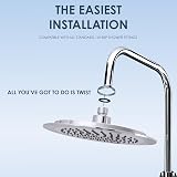 AQUALONA Overhead Fixed Shower Head Rub Clean Chrome BSP 1/2" Easy Installation view 5
