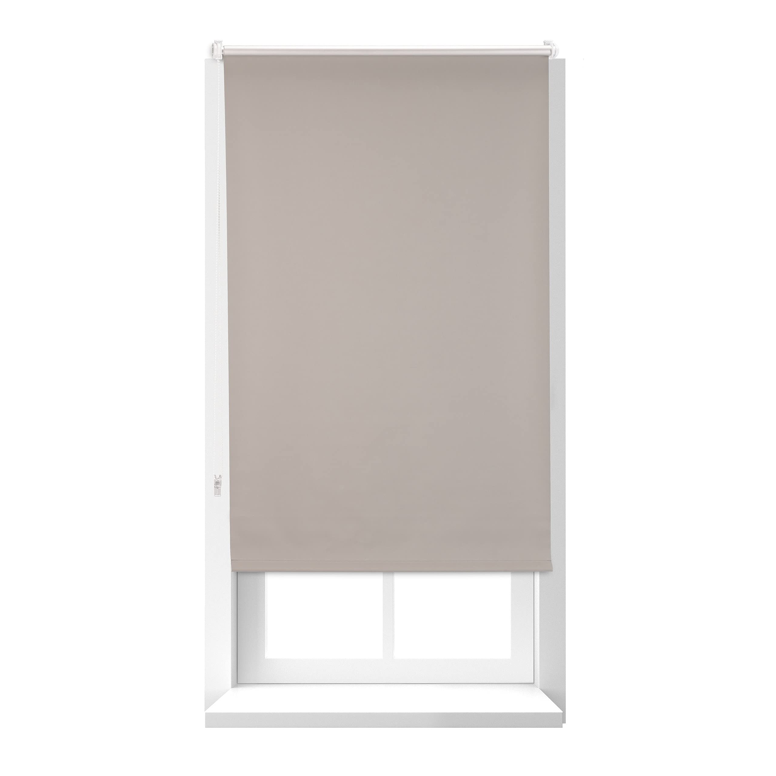 Relaxdays Thermal Blind, Opaque, Darkening Blinds with Thermal Lining, Chain Hoist, 160 x 60 cm, Brown