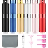 DPLASKA 6 Pack 8ML Empty Perfume Atomizer Cologne Travel Spray Bottle | 6 Colors, Refill Portable Cologne Dispenser, Mini Sprayer For On The Go, For Women Men, Twist Type
