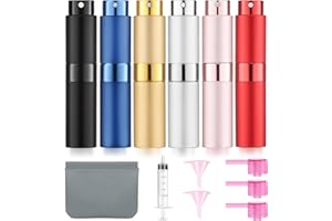 DPLASKA 6 Pack 8ML Empty Perfume Atomizer Cologne Travel Spray Bottle for Refill Portable Cologne Dispenser Mini Sprayer for Women Men Twist Tpye