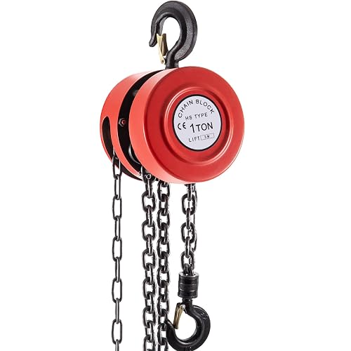 VEVOR Hand Chain Hoist, 2200 lbs /1 Ton Capacity Chain Block, 10ft/3m ...