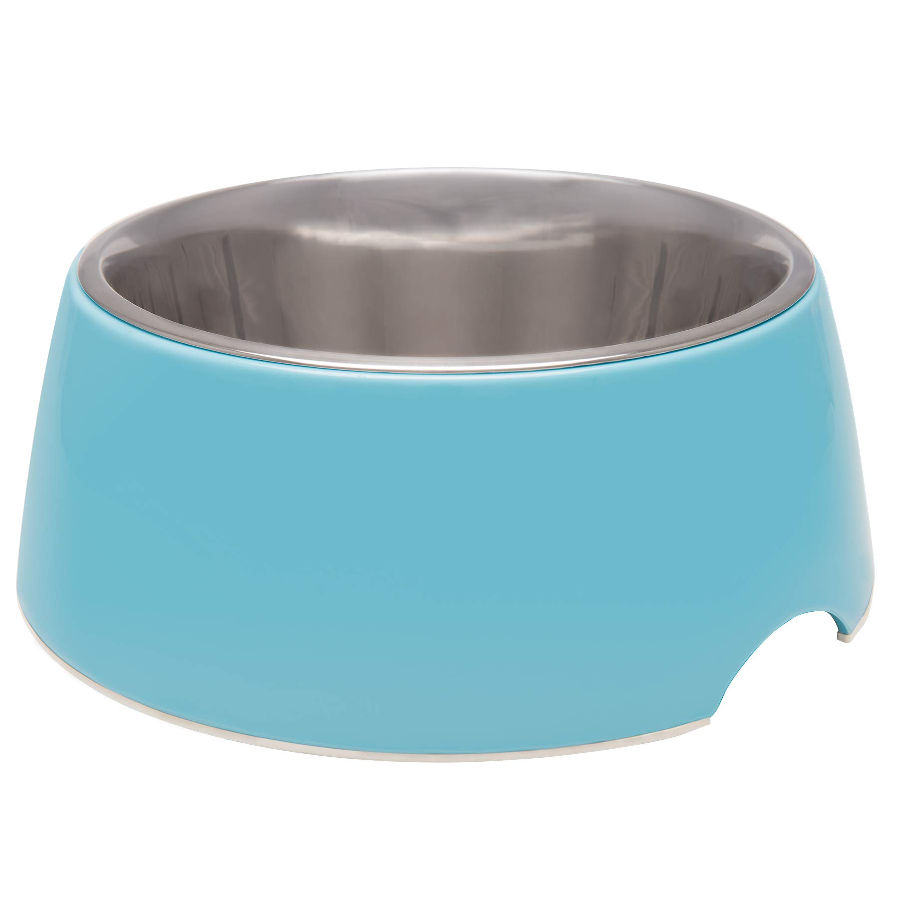 Loving Pets - Retro Bowl Dog Food Water Bowl No Tip Stainless Steel Elevated Pet Bowl No Skid Spill Proof (Medium, Blue)