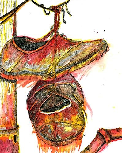"Sneakers" Pen &amp; Ink with Ink Wash on Paper - Original by Eli Portman