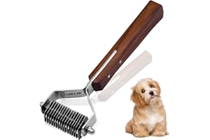 Flamia & Jabz Undercoat Rake for Dogs & Cats, Dematting Grooming Stripper Tool (16 Blades)