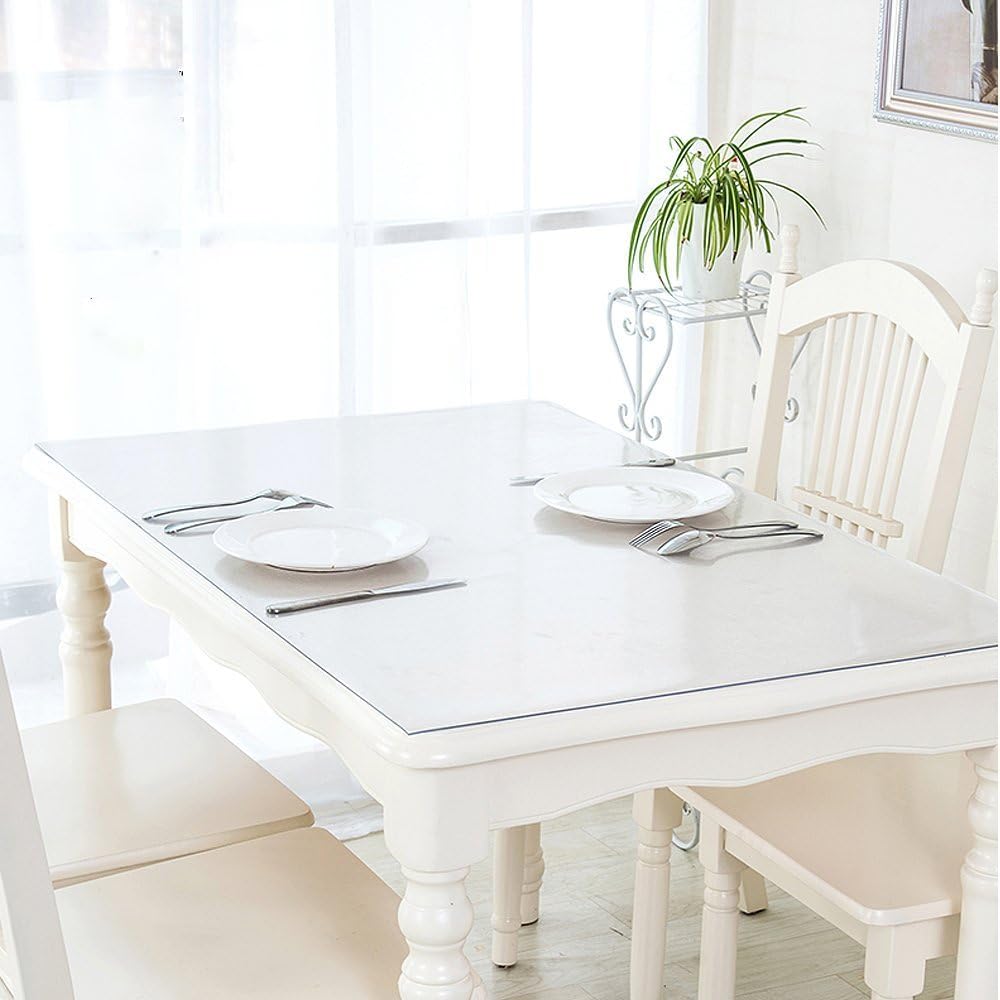 ETECHMART 24 x 48 Inches Clear PVC Table Cover Protector, 1.5mm Thick Custom Plastic Desk Pad, Waterproof Vinyl Table Top Protector Mat for Coffee Table, Dining Table, Writing Desk: Home & Kitchen