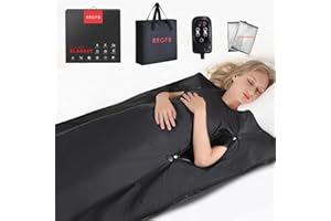 RRGFB Portable Infrared Sauna Blanket, Detox & Relaxation at Home, Adjustable Timer 20-60 Min, Temperature Range 86-158℉, 6 ft x 2.6 ft, Oxford Fabric