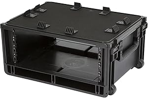 SKB Studio Flyer Rack Case 4U - Durable Mobile Studio Solution with Injection Molded Shell, TSA Locks, and Wheels for Musicians, DJs, and Producers - Securely Transport and Protect Your Gear