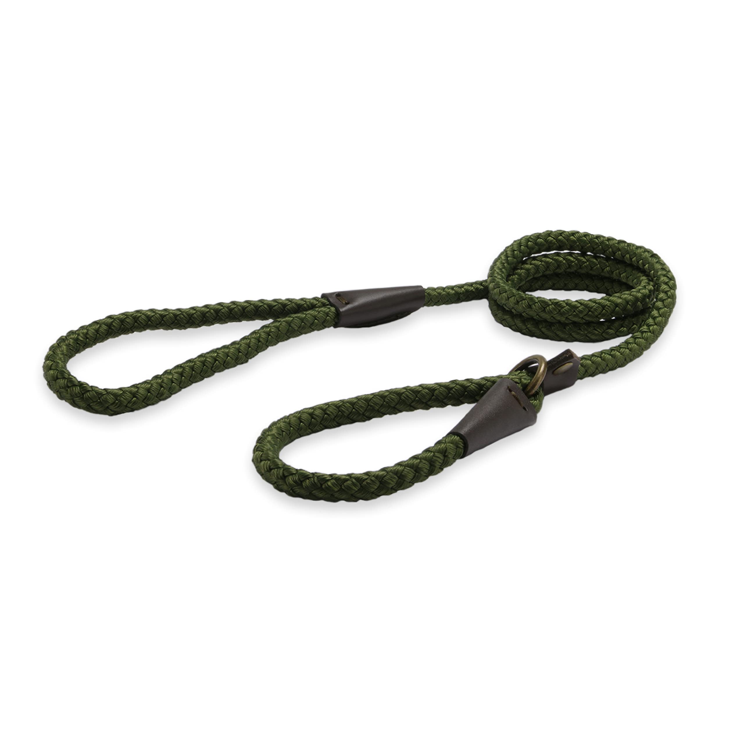 Ancol Heritage Nylon Rope Slip Lead Green 1.22m X10mm Sz 1-3