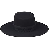 Wool Boater Hat with Gold Conchos 