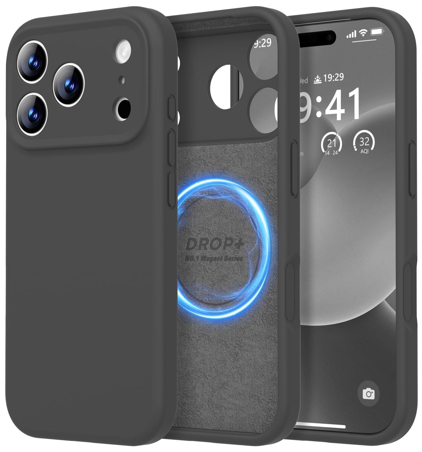 Photo 1 of LOVE 3000 Designed for iPhone 17 Pro Max Case, Premium Silicone [Compatible with Magsafe][Soft Anti-Scratch Microfiber Lining] Shockproof Protective Phone Case for Men Women 6.9", Black