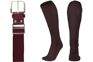 League Outfitters Baseball Belt and Socks Combo Adjustable Baseball/Softball Belt for Youth, Boys, Girls, and Adult