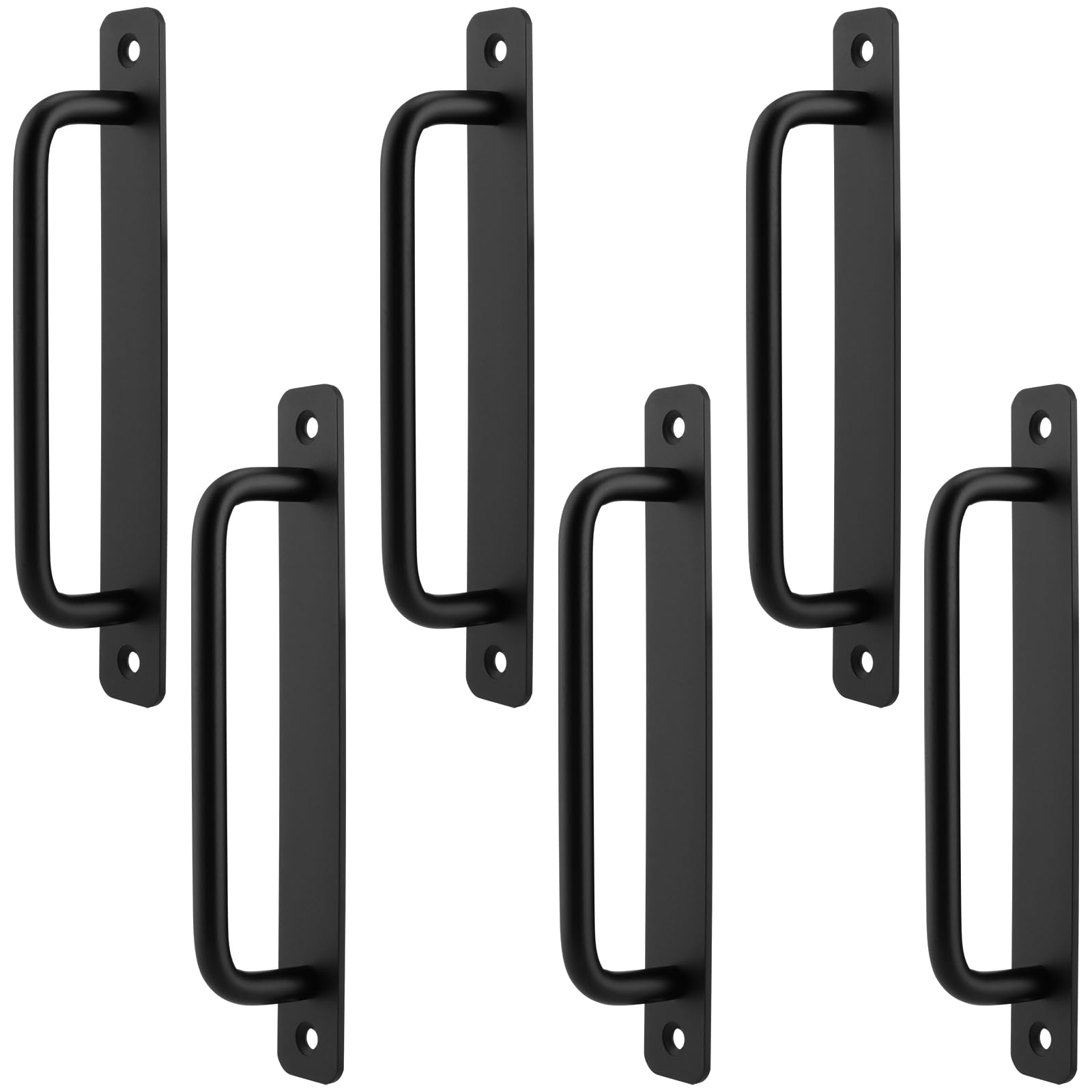 YUENPUN 6 PCS 180 x 25mm Black Barn Door Pull Handles, 180mm Pull Push Door Handles, Aluminum Alloy Sliding Door Handle for Shed Gate Cupboard
