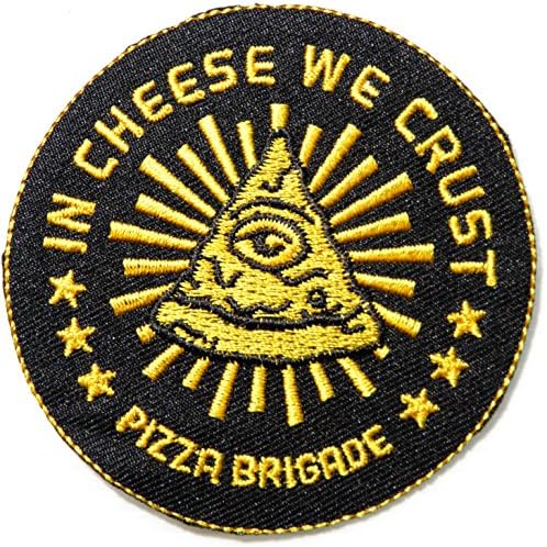 IN CHESSE WE CRUST PIZZA BRIGADE Pizza Hut Cooking Chef Kid Baby Jacket T-shirt Patch Sew Iron on Embroidered Applique Sign Badge Costum Gift