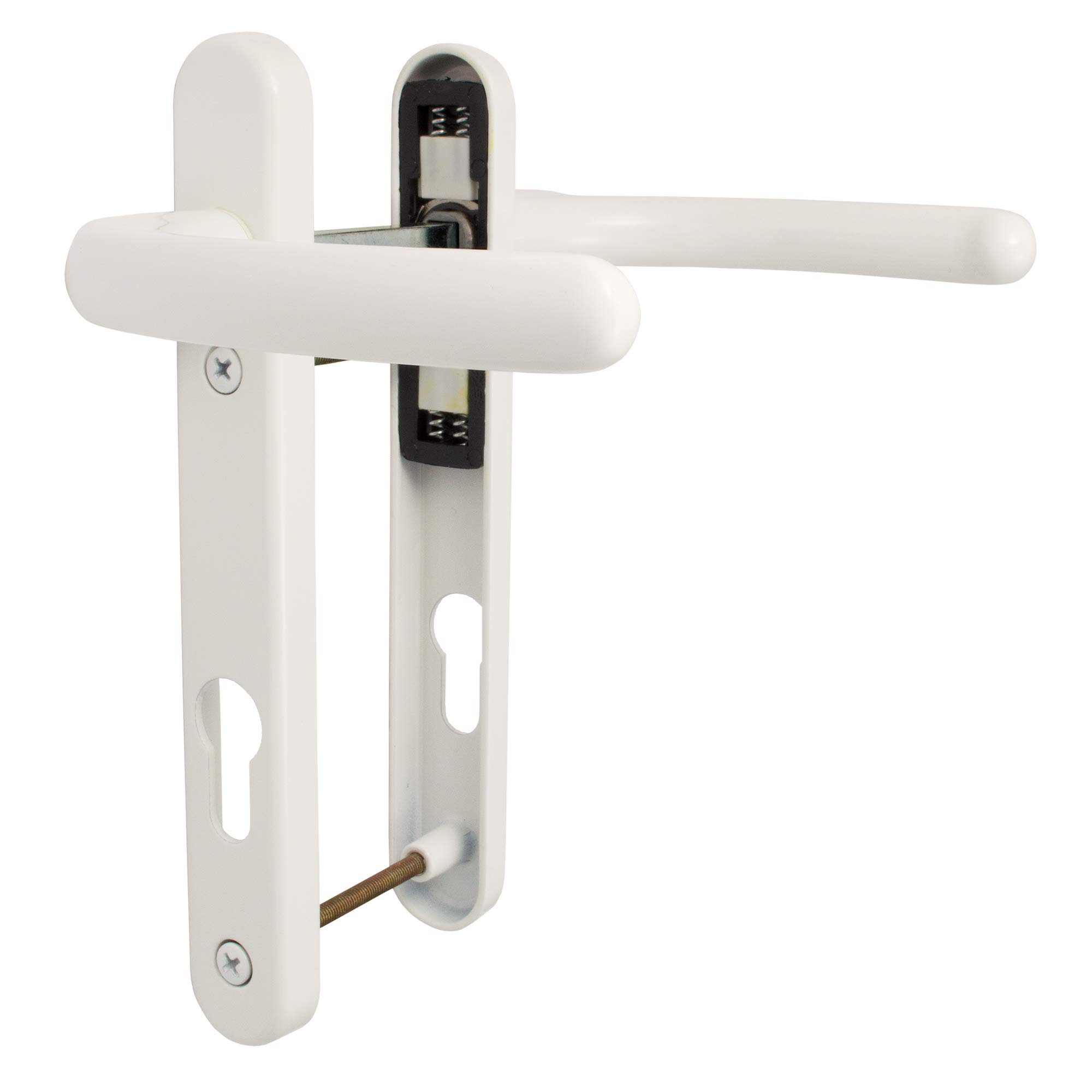 Fab & Fix - UPVC White Windsor Door Handle Set, 92mm PZ, Lever/Lever, 122mm Screw Centres for External Doors