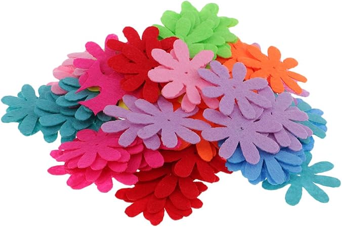 Amazon Sharplace 不織布 アップリケ 花の形 フェルト 装飾 クラフト用品 縫製用品 マルチカラー 100個 全7種類 タイプ5 ホビー用素材 通販