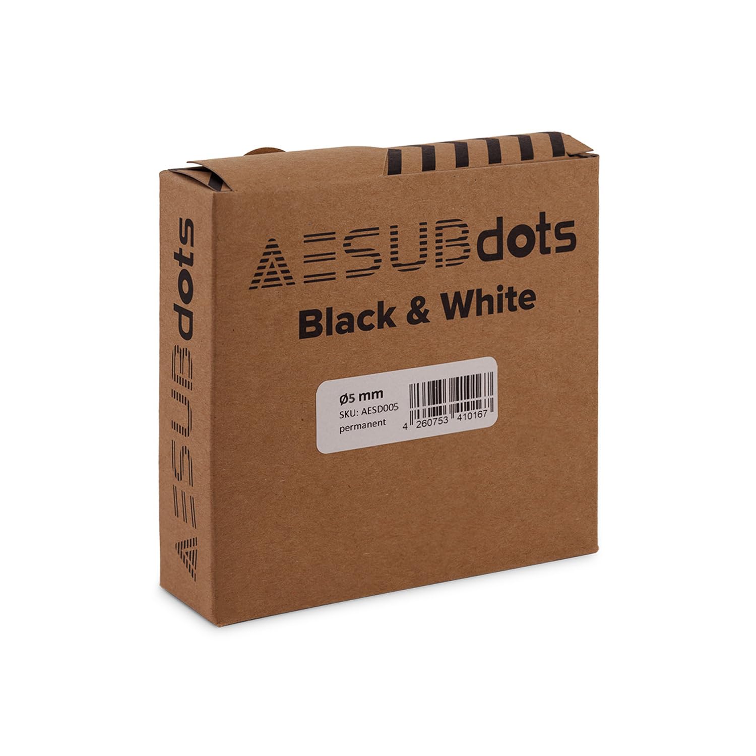 AESUB Dots - Reference Point for 3D Scaning, Diffuse & Retro Reflective Markers (5 mm, Black & White)