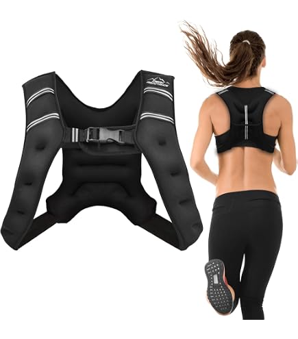 Kvittra Gilet lesté de 3 kg avec bande réfléchissante, gilet de poids réglable pour homme et femme, entraînement, musculation, course, marche, jogging, cardio, entraînement lesté